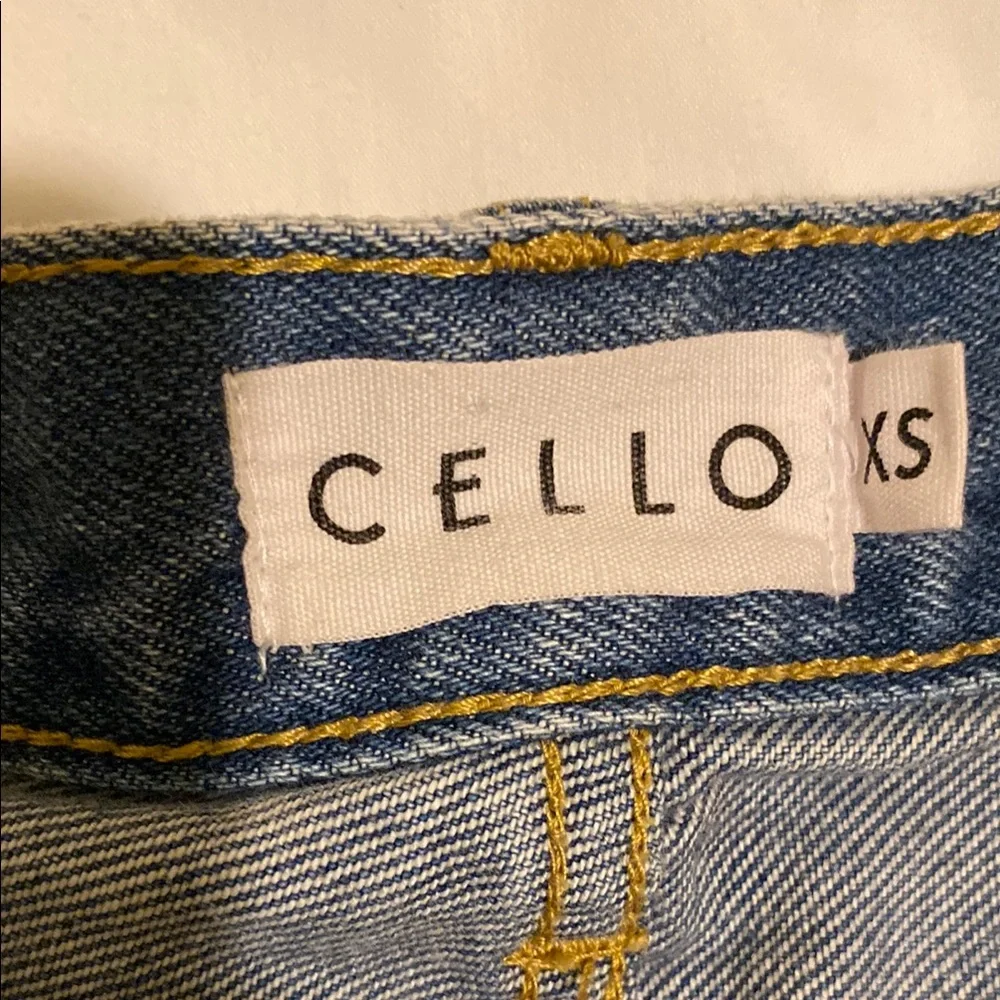 Cello Blue Distressed Jean Shorts High-Waisted Size XS